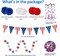 29PCS 4th/Fourth of July Patriotic Decorations Set - Red White Blue Paper Fans,USA Flag Pennant,Star Streamer,Pom Poms,Hanging Swirls Party Decor Supplies